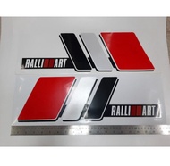 สติ๊กเกอร์ติดข้างประตูรถมิตซูบิชิ คำว่า RALLI ART สีดำเทาแดง sticker ติด mitsubishi มิตซูบิชิ ralliart ติดรถ แต่งรถ ดำเทาแดง