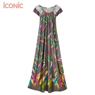 iCONiC BIRDY MAXI DRESS #2480 ชุดเดรสยาวผ้ายืด เนื้อพรีเมี่ยมเงางาม อก32-40" /เอว30" /สะโพก40-46"/ ย