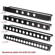 Rack Patch Panel 4 8 12 16 Way Channel 1U Flight Case Mount For XLR Connecctor Male Female SpeakOn A