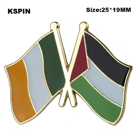 Ireland & Palestine Friendship Flag Badge Flag Brooch National Flag Lapel Pin International Travel P