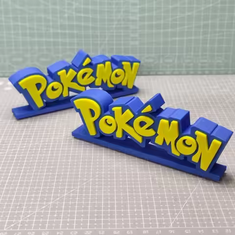 3D Printing Anime Pokemon Logo 15.8*6*1.8cm Three-Dimensional Ornament Font Standing Sign Pocket Mon