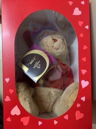 情人節禮物 godiva plush teddy bear with Dark chocolate G Cube truffle 5pcs Gift set