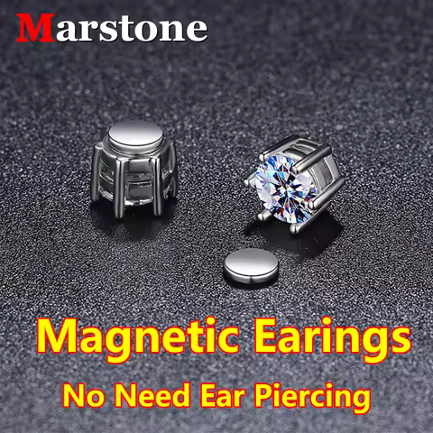 Without Ear Piercing D Color Moissanite Diamond Magnetic Women's Stud Earings Luxury S925 Sterling S