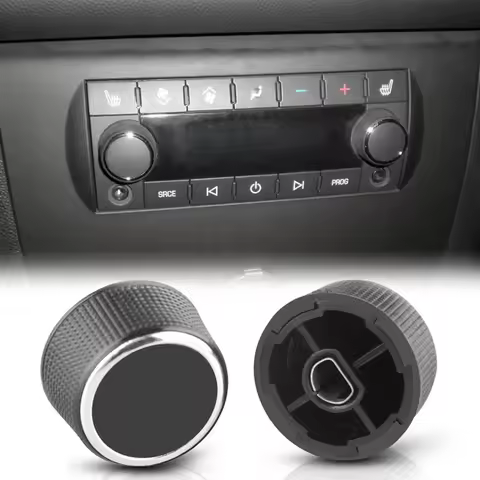 2 Pc Rear Radio o Volume Control Knob Dial Tuner For 07-13 Chevy Tahoe Chevrolet Silverado Gmc Acadi