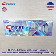 Crest® 3D White Brilliance Whitening Toothpaste with Stain Protection Vibrant Peppermint 116130g ยาส