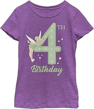 Little, Big Tinkerbell Tink 4th Birthday Girls Short Sleeve Tee Shirt