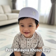 Premium Malaysian Baby Peci, Baby Peci, Toddler, Toddler Songkok, Baby Songkok - White Peci, Embroid