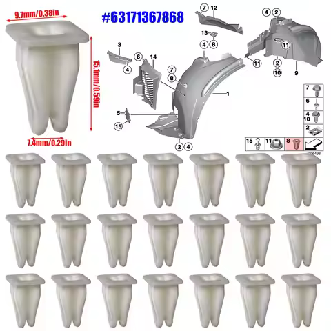 Shield Retainer Nut Wheel Arch Liner Fender Liner Grommet Clips 63171367868 for BMW E30 E36 3 series