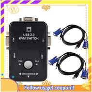 【W】USB 2.0 KVM Switch KVM Manual Switch Switcher