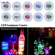 1PC Bar Coaster LED Self-adhesive Stickers Light Drinks Cup Holder Atmosphere Lamp Wine Liquor Bottle Glorifier Mat for Home Party