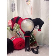 BTS Jack in the box lightstick Cover made of handmade wool - Lightstick shirt (black+red)