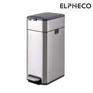 【ELPHECO】ELPHECO 不鏽鋼雙開拉袋腳踏垃圾桶13L  ELPH3512