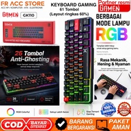 TOMBOL GAMEN GK110 61 Button Gaming Keyboard Compact Layout RGB Anti Ghosting 26 KEYS Mechanical Fee