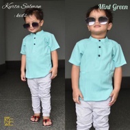 Lengan pendek lelaki kurta melayu budak(collar+Round nick)boys Muslim attire quality