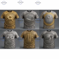 T-Shirt Syiling Ringgit Malaysia Vintage 3D Unisex | Baju Lengan Pendek Corak Duit Syiling RM1 RM2 R