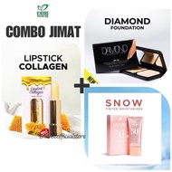 DHERBS Combo Snow Tinted Sunscreen Lipstick Collagen Dan Diamond Foundation