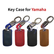 Leather Key Case Remote Cover Fob With Keychain For Yamaha NANX NVX Y16 Aerox Xmax Protective Shell Holder Motorcycle Accessories