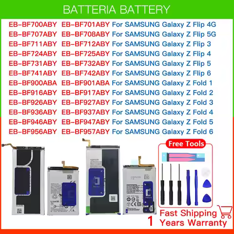 Replacement Battery For SAMSUNG Galaxy Z Flip 4G Flip 1 2 3 4 5 6 5G For Galaxy Z Fold 1 2 3 4 5 6 5