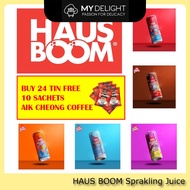 (12 Can x 325ml)HAUSBOOM HAUS BOOM Cheers Sparkling Juice Strawberry King Cola Orange Grape Cream So