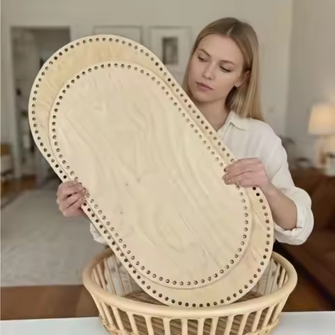 2pcs Baby Cradle Wooden Bottom Plywood Crochet Base Moses Basket 45cm X 24.3cm X 4.5mm Wood Bottom f