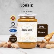 JOBBIE Chunky Pure Peanut Butter (380g) - No Added Sugar & Salt