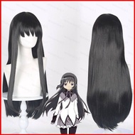 YS Puella Magi Madoka Magica Akemi Homura Cosplay Wig Anime Unisex Black Hair Fluffy Hairpiece Heat Resistant Halloween