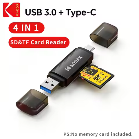 Kodak C210 USB 3.0 & Type C 4 in 1 Card Reader for SD Card Micro SD TF Card Adapter for MacBook PC L