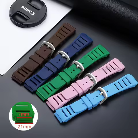 17mmx21mm Soft Silicone Watch Strap for Richard Mille Watch Diving Rubber Sport Waterproof Bracelet 
