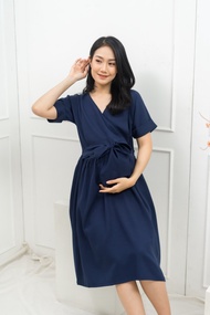 Maternel Dress Busui Imlek - Keiko Midi Nursing Dress Best