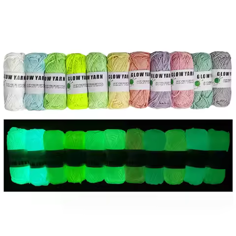 1pc Novel Functional Yarn Glow in the Dark Polyester Luminous Yarn 2mm for Knitting Sweater Hat Glow