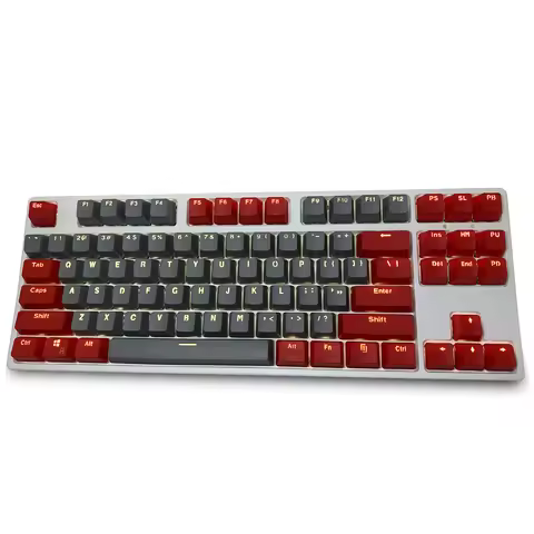(Keycaps Only Sold)Red Gray RK 87 keycaps PBT material OEM height, backlit two-color gaming mechanic