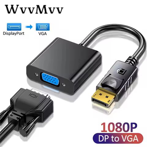 1080P DisplayPort DP to VGA Adapter Cable Male DP to Male VGA Converter Adapter For TV Box Projector