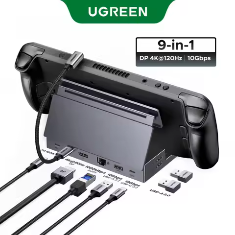 UGREEN DP Steam Deck Docking Station 10Gbps USB-C to 4K120Hz DisplayPort Gigabit PD100W TF/SD for PC