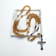 Light Brown Acrylic Rosary/ Rosary Souvenir/Catholic Rosary/Catholic Rosary Necklace