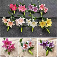 Lily flowers 2 flowers 1 bud - colorful artificial flowers decorate homes and offices...
