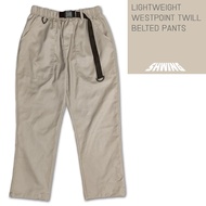 SHWING กางเกงขายาวเข็มขัด เอวยืด ผ้าเวสปอยท์ ทรงหลวม สไตล์ญี่ปุ่น SHWING BELTED PANTS