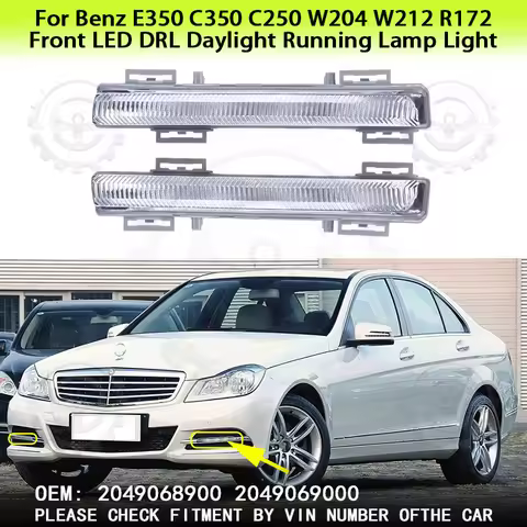 For Mercedes Benz E350 C350 C250 W204 W212 R172 Front LED DRL Daylight Running Lamp Light 2049068900