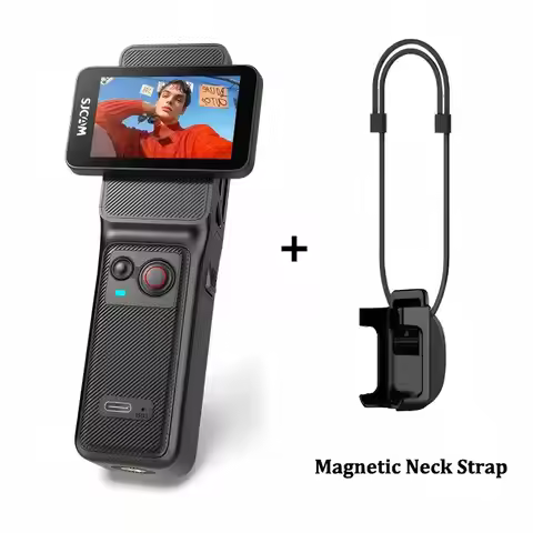 New C400 SJCAM Camera with Magnetic Strap Combo,4K 30fps Dual Screen Handheld Vlogging Camera with N