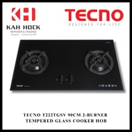 TECNO T222TGSV 90CM 2-BURNER TEMPERED GLASS COOKER HOB + 1 YEAR WARRANTY