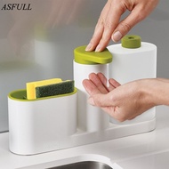 ASFULL Multifunctional Washing Sponge Storage Sink Detergent Soap Dispenser Storage Rack Hand Saniti