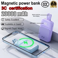 【3C Certification 】Magnetic 3C Powerbank 20000mAh Wireless Powerbank Fast Charging Powerbank Camping