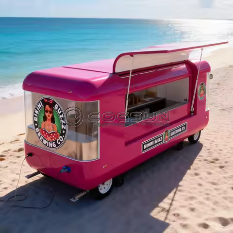 Cogsun Food Truck Trailer Mobile Bar Coffee Kiosk Food Kiosk Fully Equipped Full Kitchen Pizza Oven 