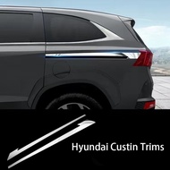 Xuming Hyundai Custin อะไหล่แต่งขอบภายนอกวัสดุสแตนเลสแผ่นครอบ2ชิ้น