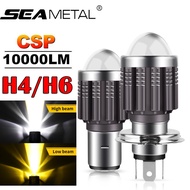 SEAMETAL H4 H6 Motorcycle Headlight LED Bulb 10000LM HS1 BA20D CSP Lens IP68 12V 12W Super Bright Hi