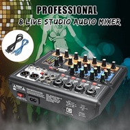 8 Channel Professional Portable Live Studio Audio Mixer USB Mixing Console 48V for Recording DJ Stag