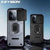 KEYSION Shockproof Armor Case for Redmi 15C 171mm Slide Camera Lens Protection Metal Ring Stand Phon