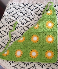 Phụ kiện tóc khăn Bandana bằng len handmade