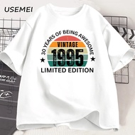 2026NEW30th Birthday Gift Tshirt Made in 1995 Vintage Tee 30 Years Old Birthday T-shirt 1995 Birthda