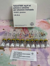 Tationil bayer 600 mg 1-谷脱甘肽原装皮肤美白抗排毒产品4毫升1盒10安培10粉末