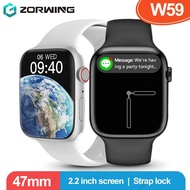 ZZOOI W59 Smart Watch Men Women 47mm ECG GPS Smartwatch 2.2 Inch 105 Sport Watch Series 8 W58 Upgraded for Android IOS with Strap Lock